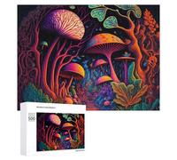 500 PCS Jigsaw Puzzle for Adults Enchanted Mushroom Forest -2 Puzzle for Adults Fun Games Staycation Kill Time Birthday And Unique Gifts 500 PCS
