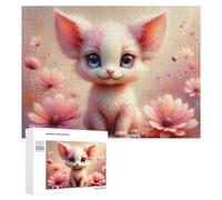 500 PCS Jigsaw Puzzle for Adults Floral Fantasy Kitten -6 Puzzle for Adults Fun Games Staycation Kill Time Birthday And Unique Gifts 500 PCS