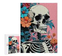 500 PCS Jigsaw Puzzle for Adults Floral Skeleton Pop Art 4 Adult Jigsaw Puzzle Brain Teaser Game Stress Reliever Unique Gifts for Birthday And Christmas 500 PCS