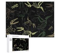 500 PCS Jigsaw Puzzle for Adults Glow in Dark Dinosaur Skeletons Puzzle for Adults Fun Games Staycation Kill Time Birthday And Unique Gifts 500 PCS