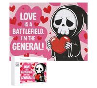 500 PCS Jigsaw Puzzle for Adults Grim Reaper Valentines Card Puzzles for Adults Brain Teaser Game Improve Memory Birthday And Unique Gifts 500 PCS