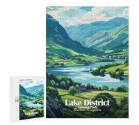 500 PCS Jigsaw Puzzle for Adults Lake District National Park Illustration Adult Jigsaw Puzzle Brain Teaser Game Stress Reliever Unique Gifts for Birthday And Christmas 500 PCS