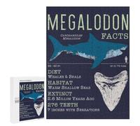 500 PCS Jigsaw Puzzle for Adults, Megalodon Funny Shark Art Artwork, A Rewarding Pastime for Dedicated Jigsaw Fans, for Family Nights