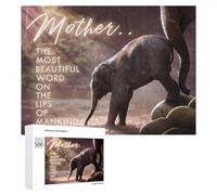 500 PCS Jigsaw Puzzle for Adults Mother's Love A Elephant's Journey Puzzle for Adults Fun Games Staycation Kill Time Birthday And Unique Gifts 500 PCS