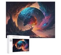 500 PCS Jigsaw Puzzle for Adults Mystical Planet with Colorful Tree Puzzle for Adults Fun Games Staycation Kill Time Birthday And Unique Gifts 500 PCS