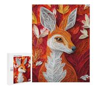 500 PCS Jigsaw Puzzle for Adults Papercraft Fox in Autumn Adult Jigsaw Puzzle Brain Teaser Game Stress Reliever Unique Gifts for Birthday And Christmas 500 PCS