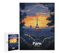 500 PCS Jigsaw Puzzle for Adults Paris Sunset Skyline Adult Jigsaw Puzzle Brain Teaser Game Stress Reliever Unique Gifts for Birthday And Christmas 500 PCS