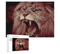 500 PCS Jigsaw Puzzle for Adults Roaring Lion Close-Up -1 Puzzle for Adults Fun Games Staycation Kill Time Birthday And Unique Gifts 500 PCS
