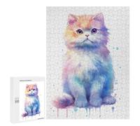 500 PCS Jigsaw Puzzle for Adults Scottish Fold Cat Painting Jigsaws for Adults Anti-Stress Toys A Work of Art Unique Gifts for Birthday And Christmas 500 PCS