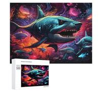 500 PCS Jigsaw Puzzle for Adults Shark Fantasy A Whimsical Underwater Adventure Puzzle for Adults Fun Games Staycation Kill Time Birthday And Unique Gifts 500 PCS