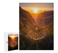 500 PCS Jigsaw Puzzle for Adults, Spiderweb at Sunrise Artwork, A Relaxing Challenge for Adult Puzzle Enthusiasts, for Cosy Nights