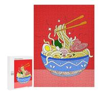 500 PCS Jigsaw Puzzle for Adults Stylized Ramen Bowl Puzzles for Adults Brain Teaser Game Improve Memory Birthday And Unique Gifts 500 PCS