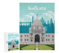 500 PCS Jigsaw Puzzle for Adults Visit Kolkata Adult Jigsaw Puzzle Brain Teaser Game Stress Reliever Unique Gifts for Birthday And Christmas 500 PCS