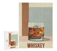 500 PCS Jigsaw Puzzle for Adults, Whiskey Glass with Ice Cubes Artwork, A Relaxing Challenge for Adult Puzzle Enthusiasts, for Family Fun