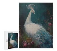 500 PCS Jigsaw Puzzle for Adults White Peacock Painting Adult Jigsaw Puzzle Brain Teaser Game Stress Reliever Unique Gifts for Birthday And Christmas 500 PCS