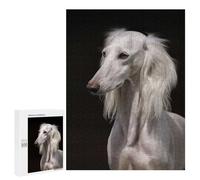500 PCS Jigsaw Puzzle for Adults White Saluki Dog Puzzles for Adults Brain Teaser Game Improve Memory Birthday And Unique Gifts 500 PCS