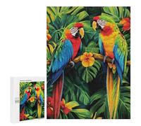 500 PCS Jigsaw Puzzle for Teenagers Bright Macaws in Tropical Paradise Jigsaw Puzzles for Adults Analysis And Logic Every Piece Is Unique - Brainteaser Family Games 500 PCS