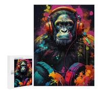 500 PCS Jigsaw Puzzle for Teenagers Chimp Colorful Monkey Music Art Jigsaws for Adults Puzzle Difficult Challenge Fun Activities at Home Great Gift for Gaming 500 PCS