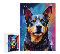 500 PCS Jigsaw Puzzle for Teenagers Colorful Australian Cattle Dog Art Print Jigsaw Puzzles for Adults Analysis And Logic Every Piece Is Unique - Brainteaser Family Games 500 PCS