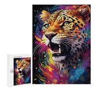 500 PCS Jigsaw Puzzle for Teenagers Colorful Leopard Art Print-3 Jigsaws for Adults Puzzle Difficult Challenge Fun Activities at Home Great Gift for Gaming 500 PCS