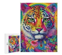 500 PCS Jigsaw Puzzle for Teenagers Colorful Leopard Art Print-4 Jigsaws for Adults Puzzle Difficult Challenge Fun Activities at Home Great Gift for Gaming 500 PCS