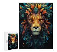 500 PCS Jigsaw Puzzle for Teenagers Colorful Lion Art Print-7 Jigsaws for Adults Puzzle Difficult Challenge Fun Activities at Home Great Gift for Gaming 500 PCS
