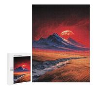 500 PCS Jigsaw Puzzle for Teenagers Fiery Sunset Over Snow-Capped Mountains Jigsaw Puzzles for Adults Analysis And Logic Every Piece Is Unique - Brainteaser Family Games 500 PCS