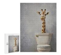 500 PCS Jigsaw Puzzle for Teenagers Giraffe on Toilet Humor Jigsaw Puzzles for Adults Analysis And Logic Every Piece Is Unique - Brainteaser Family Games 500 PCS