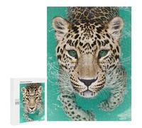 500 PCS Jigsaw Puzzle for Teenagers Leopard Swimming in Water-2 Adult Jigsaw Puzzles Staycation Kill Time Every Piece Is Unique - Great Gift for Gaming 500 PCS
