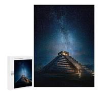 500 PCS Jigsaw Puzzle for Teenagers Mayan Pyramid Under Stars -1 Jigsaw Puzzles for Adults Analysis And Logic Every Piece Is Unique - Brainteaser Family Games 500 PCS