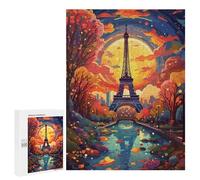 500 PCS Jigsaw Puzzle for Teenagers Paris Eiffel Tower Autumn Scenery Jigsaw Puzzles for Adults Analysis And Logic Every Piece Is Unique - Brainteaser Family Games 500 PCS
