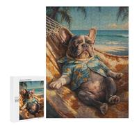 500 PCS Jigsaw Puzzle for Teenagers Relaxing Beach Hammock Dog Jigsaws for Adults Puzzle Difficult Challenge Fun Activities at Home Great Gift for Gaming 500 PCS