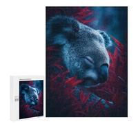 500 PCS Jigsaw Puzzle for Teenagers Sleepy Koala in Red Leaves Jigsaw Puzzles for Adults Analysis And Logic Every Piece Is Unique - Brainteaser Family Games 500 PCS