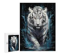 500 PCS Jigsaw Puzzle for Teenagers White Tiger Splash Art Print Jigsaws for Adults Puzzle Difficult Challenge Fun Activities at Home Great Gift for Gaming 500 PCS