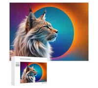 500 PCS Jigsaw Puzzle for Teenagerss Cosmic Lynx Profile Jigsaws for Adults Fun Games Birthday Present Unique Birthday And Xmas Gifts 500 PCS