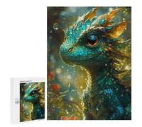 500 PCS Jigsaw Puzzle for Teenagerss Forest Green Baby Dragon Jigsaw for Adults Fun Games But Fun And Humorous Unique Birthday And Xmas Gifts 500 PCS