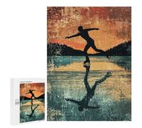500 PCS Jigsaw Puzzle for Teenagerss Ice Skating Silhouette Jigsaw for Adults Fun Games But Fun And Humorous Unique Birthday And Xmas Gifts 500 PCS