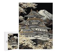 500 PCS Jigsaw Puzzle for Teenagerss Japanese Castle with Mount Fuji Jigsaw for Adults Fun Games But Fun And Humorous Unique Birthday And Xmas Gifts 500 PCS