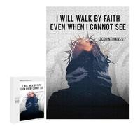 500 PCS Jigsaw Puzzle for Teenagerss Jesus I Will Walk Jigsaw for Adults Fun Games But Fun And Humorous Unique Birthday And Xmas Gifts 500 PCS