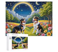 500 PCS Jigsaw Puzzle for Teenagerss Magical Night Garden with Dogs Jigsaws for Adults Fun Games Birthday Present Unique Birthday And Xmas Gifts 500 PCS