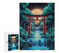 500 PCS Jigsaw Puzzle for Teenagerss Moon And Torii Gate Japan Jigsaw for Adults Fun Games But Fun And Humorous Unique Birthday And Xmas Gifts 500 PCS