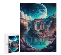 500 PCS Jigsaw Puzzle for Teenagerss Mystical Moonlit Temple Teenagers Puzzles Fun Games Analysis And Logic Christmas Birthday Gifts 500 PCS