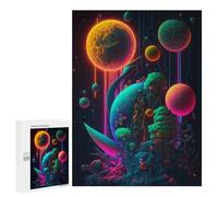500 PCS Jigsaw Puzzle for Teenagerss Neon Planetary Garden Teenagers Puzzles Fun Games Analysis And Logic Christmas Birthday Gifts 500 PCS