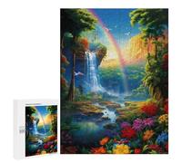 500 PCS Jigsaw Puzzle for Teenagerss Rainbow Paradise with Waterfall Jigsaws for Adults Fun Games Birthday Present Unique Birthday And Xmas Gifts 500 PCS
