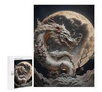 500 PCS Jigsaw Puzzle for Teenagerss Seraphic Dragon Moonlit Sky Teenagers Puzzles Fun Games Analysis And Logic Christmas Birthday Gifts 500 PCS