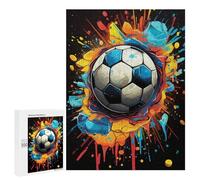 500 PCS Jigsaw Puzzle for Teenagerss Vibrant Soccer Ball Artwork Jigsaws for Adults Fun Games Birthday Present Unique Birthday And Xmas Gifts 500 PCS