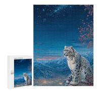 500 PCS Jigsaw Puzzle Snow Leopard Nightscape Jigsaw for Teenagers Hand Speed Race Wishlist with Santa Claus Toys Educational Games 500 PCS