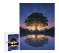 500 PCS Jigsaw Puzzle Starry Night Reflections Nature's Serenity Jigsaw for Teenagers Hand Speed Race Wishlist with Santa Claus Toys Educational Games 500 PCS