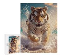 500 PCS Jigsaw Puzzle Tiger Running in Water-1 Jigsaw for Teenagers Hand Speed Race Wishlist with Santa Claus Toys Educational Games 500 PCS