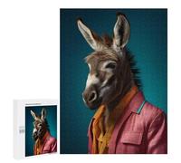 500 PCS Jigsaw Puzzles 80s Style Donkey Jigsaws for Adults Anti-Stress Toys Staycation Kill Time Parent-child Interaction 500 PCS
